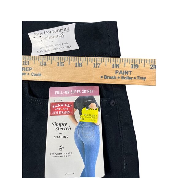 Levis Womens Signature Simply Stretch Pull-On Super Skinny Jeans Size 18 W34 Bla - Picture 5 of 7